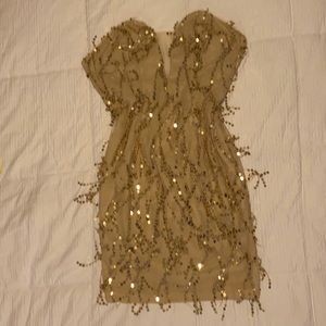Gold sequins dress